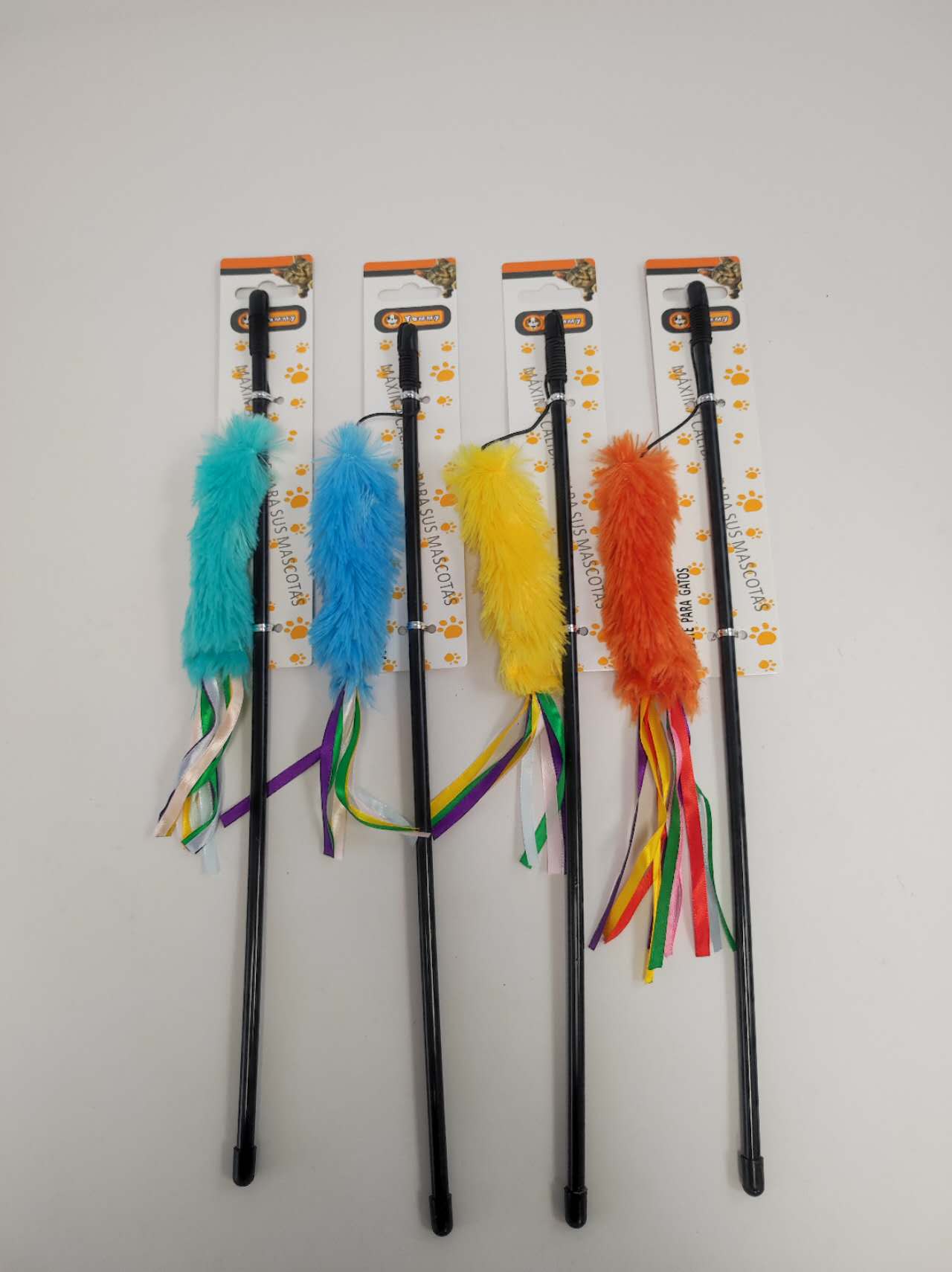 HKM-6139197 Interactive Cat Teaser Wand - Colorful, Engaging Playtime Toy