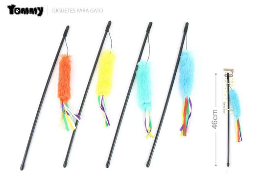 HKM-6139197 Interactive Cat Teaser Wand - Colorful, Engaging Playtime Toy