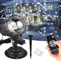 HKM-614099 Snowflake LED Christmas Light Projector with Remote Control - Waterproof Indoor/Outdoor Holiday Decoration