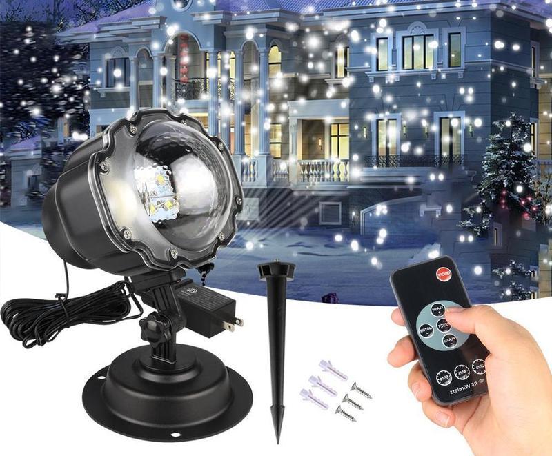 HKM-614099 Snowflake LED Christmas Light Projector with Remote Control - Waterproof Indoor/Outdoor Holiday Decoration