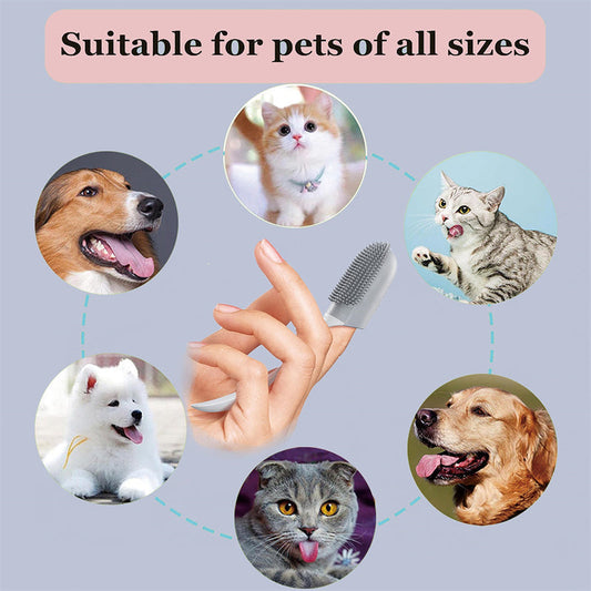 HKM-6141629 Silicone Finger Toothbrush for Dogs and Cats - Safe and Effective Oral Care Tool for Pets