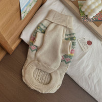 HKM-6142141 Cozy Unisex Acrylic Sweater for Pets in Fresh Pink-Green, Multiple Sizes Available