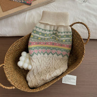 HKM-6142141 Cozy Unisex Acrylic Sweater for Pets in Fresh Pink-Green, Multiple Sizes Available