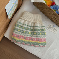 HKM-6142141 Cozy Unisex Acrylic Sweater for Pets in Fresh Pink-Green, Multiple Sizes Available