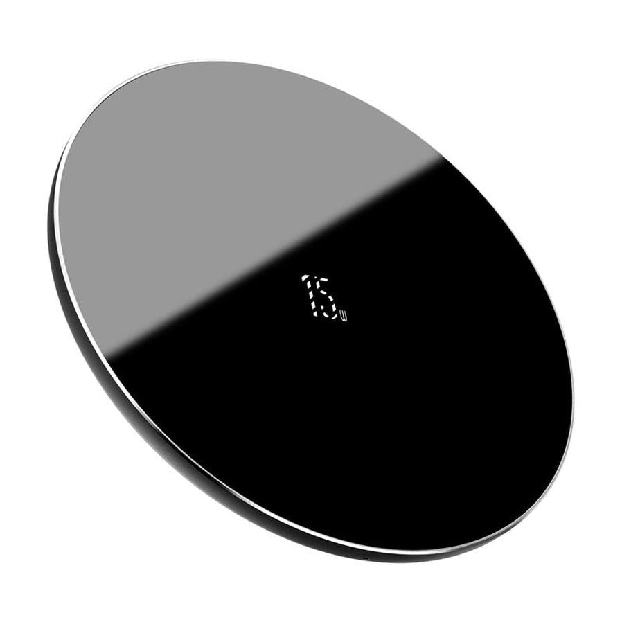 HKM-614355 15W Fast Wireless Charger - Versatile Charging in Black, White, or Transparent Options