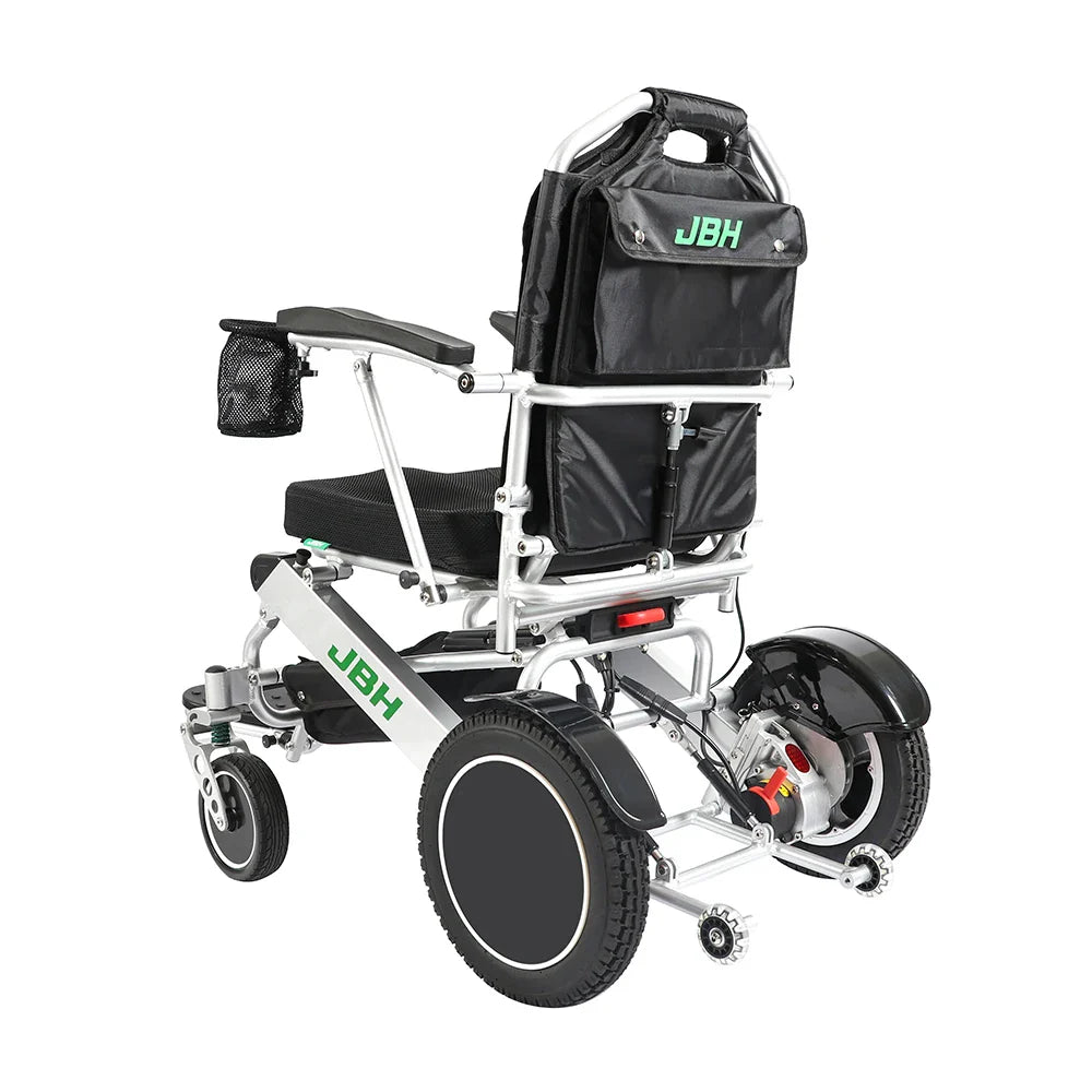 HKM-614355 Lightweight Portable Electric Wheelchair for Home and Outdoor Use, Foldable Design, Aluminum Frame