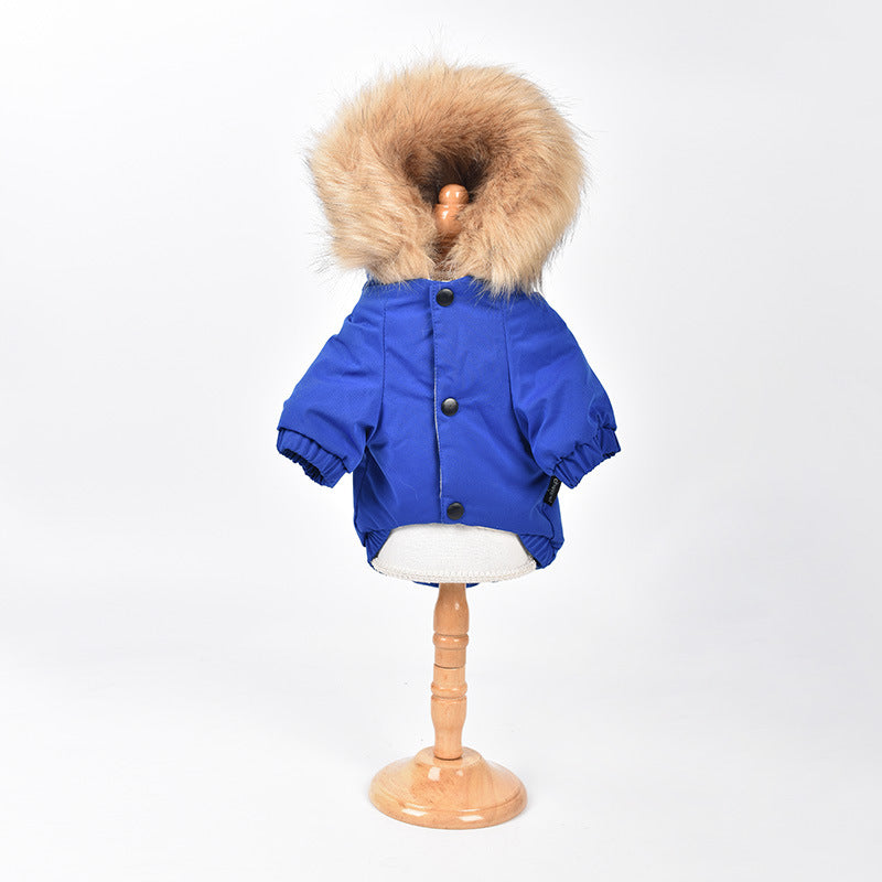 HKM-6144701 Mink Fur Collar Quilted Jacket with Cotton Filling in Multiple Sizes