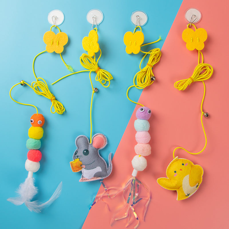 HKM-6144957 Hanging Door Cat Teaser Toy with Various Playful Designs