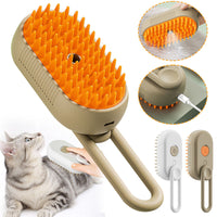HKM-6145725 3-in-1 Electric Pet Grooming Brush with Steam Spray for Cats and Dogs, Hair Removal, and Knot Tackling