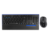 HKM-614675 Multi-mode Wireless Keyboard and Mouse Set for Home Office Use - Black