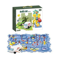 HKM-614739 Creative Preschool Jigsaw Rail Car Set for DIY Railway Track Assembly - Educational Slot Toy for Ages 2-13