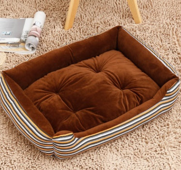 HKM-6148157 Large Dog Bed for Golden Retrievers - Cotton Dog Mat with Short Plush and High Elastic PP Cotton for Autumn and Winter Comfort