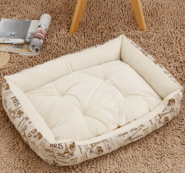 HKM-6148157 Large Dog Bed for Golden Retrievers - Cotton Dog Mat with Short Plush and High Elastic PP Cotton for Autumn and Winter Comfort