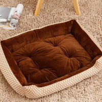 HKM-6148157 Large Dog Bed for Golden Retrievers - Cotton Dog Mat with Short Plush and High Elastic PP Cotton for Autumn and Winter Comfort