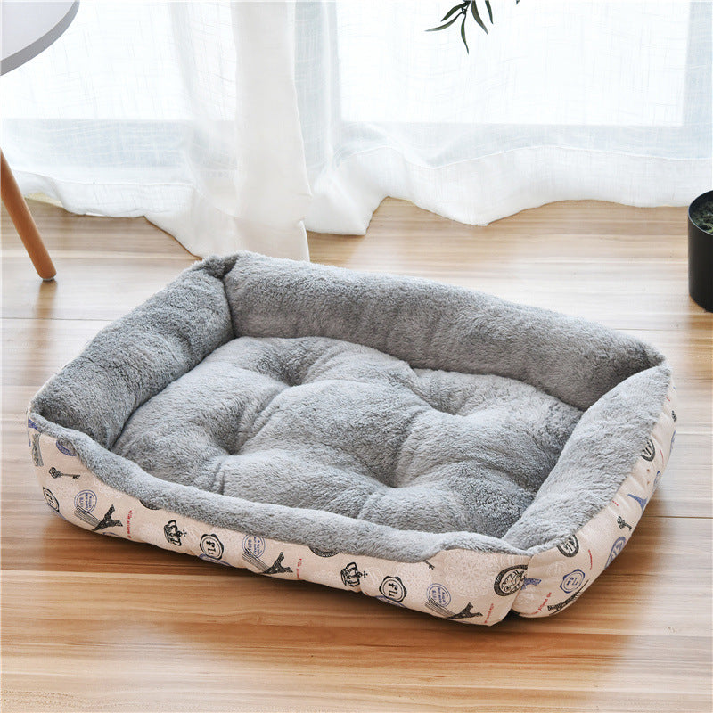 HKM-6148157 Large Dog Bed for Golden Retrievers - Cotton Dog Mat with Short Plush and High Elastic PP Cotton for Autumn and Winter Comfort