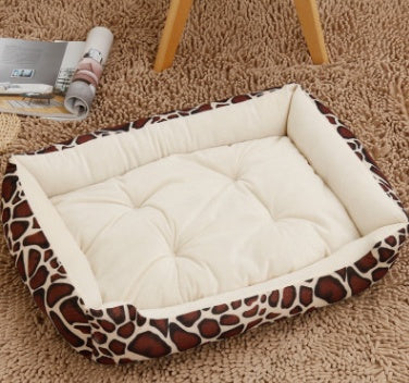 HKM-6148157 Large Dog Bed for Golden Retrievers - Cotton Dog Mat with Short Plush and High Elastic PP Cotton for Autumn and Winter Comfort