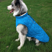 HKM-6148285 Two-Tone Plaid Dog Jacket in Red, Blue, and Purple - Sizes S to XXL