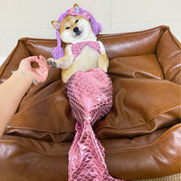 HKM-6148669 Mermaid Tail Jumpsuit for Small and Medium Dogs and Cats, Blue or Pink