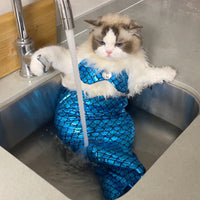 HKM-6148669 Mermaid Tail Jumpsuit for Small and Medium Dogs and Cats, Blue or Pink