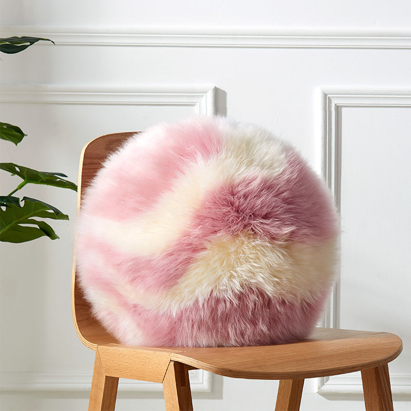 HKM-614867 Girly Heart-Shaped Striped Plush Cushion, 40cm & 45cm Sizes, Soft PP Cotton Filling