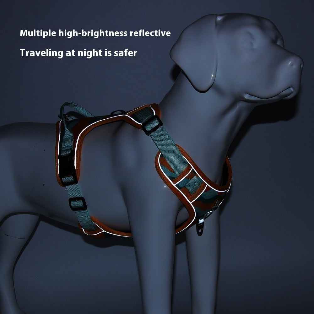 HKM-6149181 Reflective Commuter Dog Harness with Chest and Back Rope - Multiple Colors Available