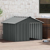 HKM-6149949 Galvanized Dog Kennel, Anthracite Color, 116.5 x 103 x 81.5 cm with 47 x 57 cm Entrance