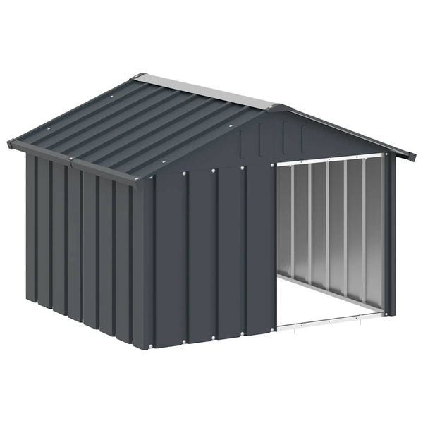 HKM-6149949 Galvanized Dog Kennel, Anthracite Color, 116.5 x 103 x 81.5 cm with 47 x 57 cm Entrance