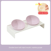 HKM-6150077 Ceramic Beveled Cat Bowl - 300ml, 15cm Diameter, Durable Design