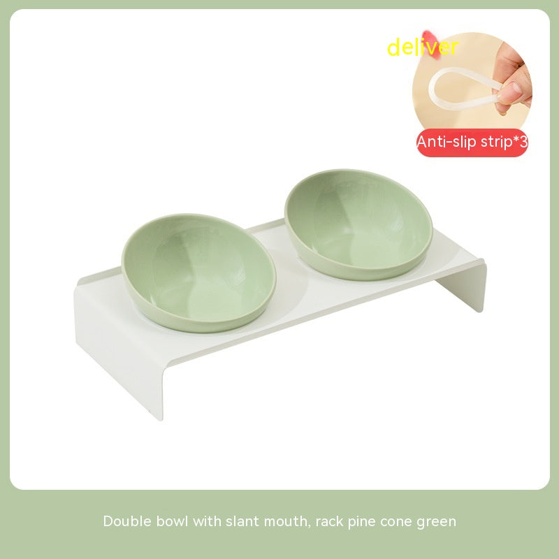 HKM-6150077 Ceramic Beveled Cat Bowl - 300ml, 15cm Diameter, Durable Design