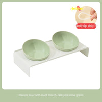 HKM-6150077 Ceramic Beveled Cat Bowl - 300ml, 15cm Diameter, Durable Design