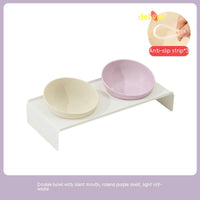 HKM-6150077 Ceramic Beveled Cat Bowl - 300ml, 15cm Diameter, Durable Design