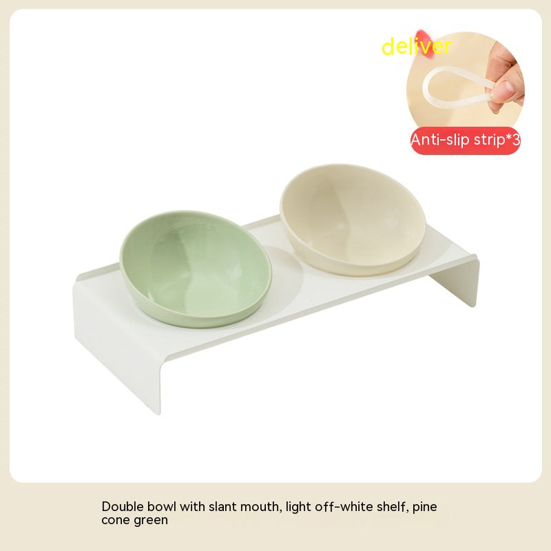HKM-6150077 Ceramic Beveled Cat Bowl - 300ml, 15cm Diameter, Durable Design
