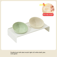 HKM-6150077 Ceramic Beveled Cat Bowl - 300ml, 15cm Diameter, Durable Design