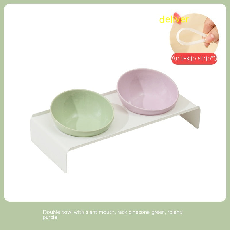 HKM-6150077 Ceramic Beveled Cat Bowl - 300ml, 15cm Diameter, Durable Design
