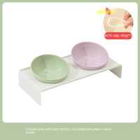HKM-6150077 Ceramic Beveled Cat Bowl - 300ml, 15cm Diameter, Durable Design