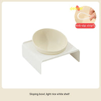 HKM-6150077 Ceramic Beveled Cat Bowl - 300ml, 15cm Diameter, Durable Design