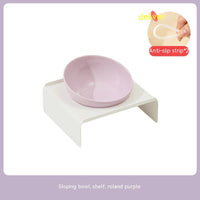 HKM-6150077 Ceramic Beveled Cat Bowl - 300ml, 15cm Diameter, Durable Design