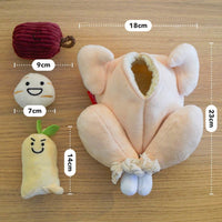 HKM-6150717 Interactive Plush Chicken Soup Toy for Dogs with Sound - Sniff and Play Pet Enrichment