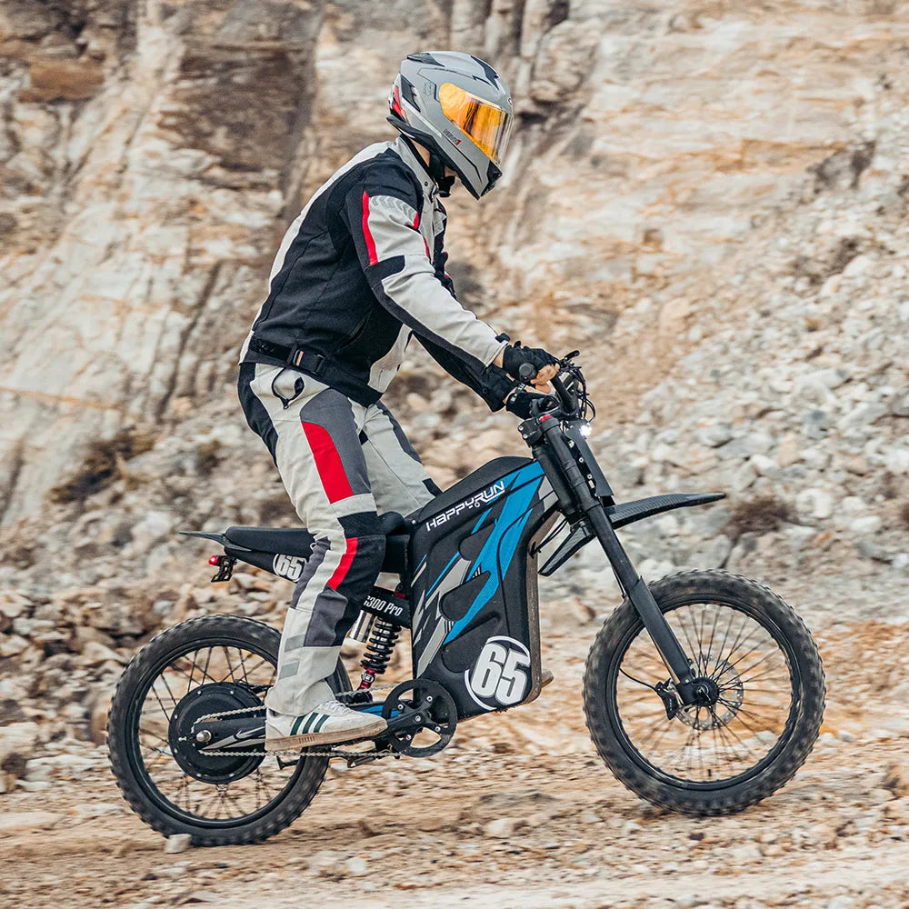 HKM-615187 G300 Pro 6500W Electric Dirt Bike - Off-Road Mountain E-bike, Blue Version, 72V Battery