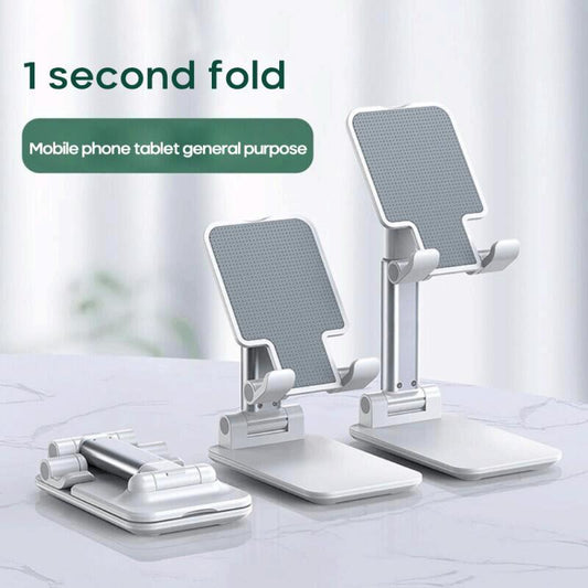 HKM-615187 Universal Dual-Rod Adjustable Bracket for Phablet Devices - Desktop Stand in Black or White