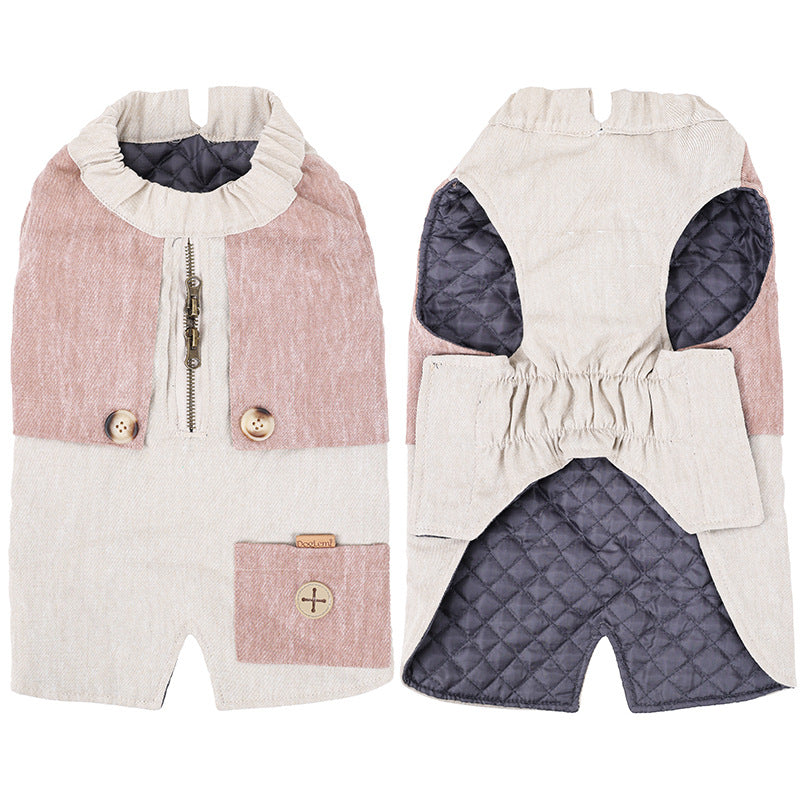 HKM-6152253 Classic Polyester Pocket Vest for Winter in Beige, Beige Blue, and Grey
