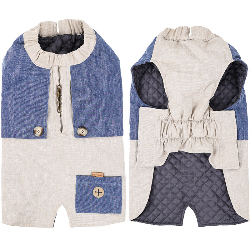 HKM-6152253 Classic Polyester Pocket Vest for Winter in Beige, Beige Blue, and Grey