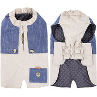 HKM-6152253 Classic Polyester Pocket Vest for Winter in Beige, Beige Blue, and Grey