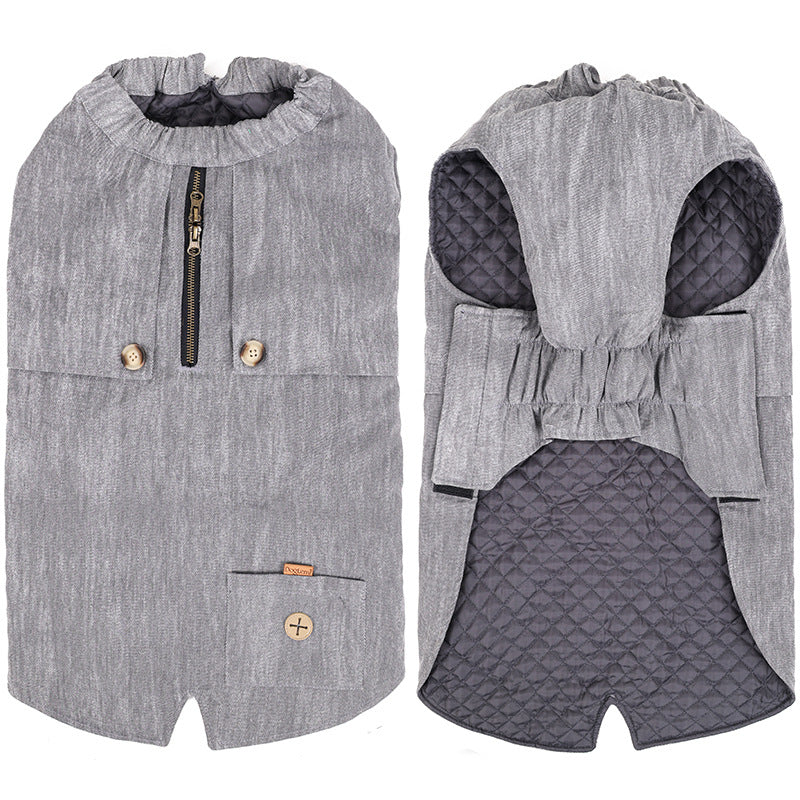 HKM-6152253 Classic Polyester Pocket Vest for Winter in Beige, Beige Blue, and Grey