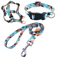 HKM-6152509 Comfortable Pet Collar and Leash Set with Adjustable Harness in Various Colors