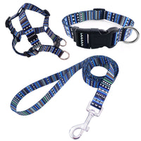 HKM-6152509 Comfortable Pet Collar and Leash Set with Adjustable Harness in Various Colors