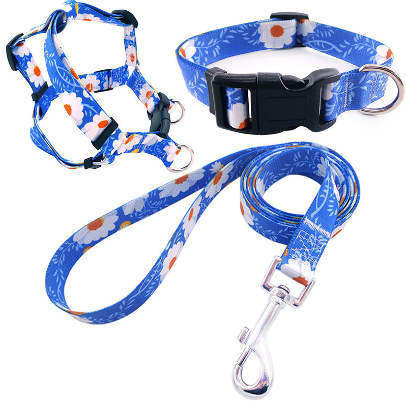 HKM-6152509 Comfortable Pet Collar and Leash Set with Adjustable Harness in Various Colors
