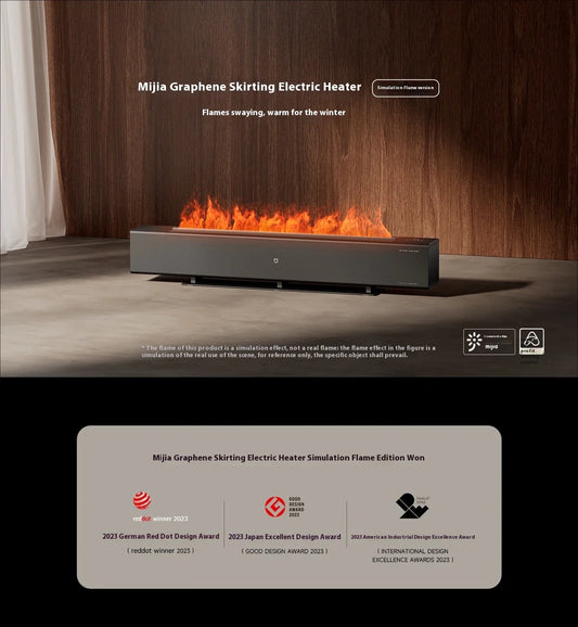 HKM-615251 Xiaomi Mijia Flame Simulation Graphene Electric Heater with Adjustable Thermostat and App Control