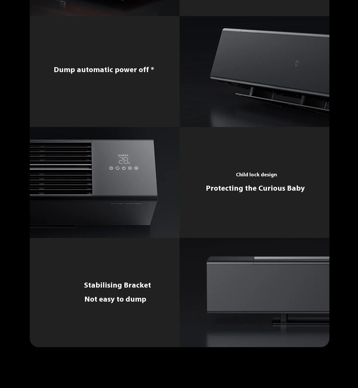 HKM-615251 Xiaomi Mijia Flame Simulation Graphene Electric Heater with Adjustable Thermostat and App Control