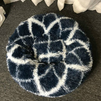 HKM-6153917 Multicolor Plush Round Nest Bed for Dogs and Cats - Various Sizes Available